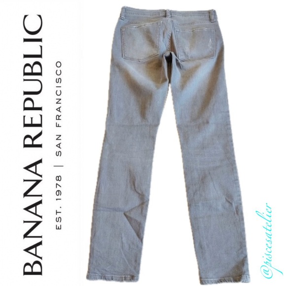 Banana Republic Skinny Fit Distressed Jeans in Light Gray Wash, Women’s Size 25P - Picture 8 of 10